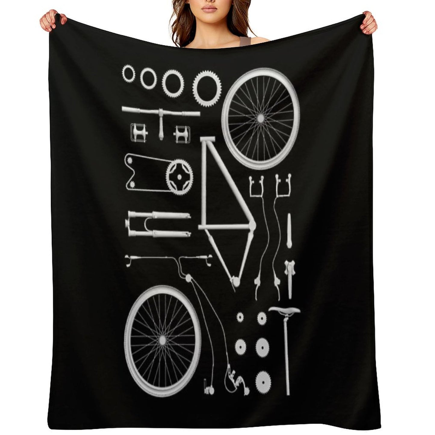 Bike Exploded Throw Blanket