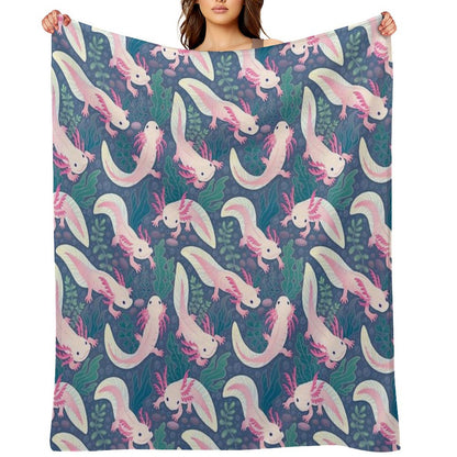 Axolotls Throw Blanket