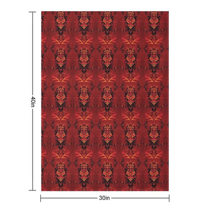 Red Samurai Shaman Throw Blanket