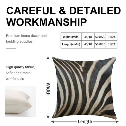 Zebra Linen Throw Pillow Cover