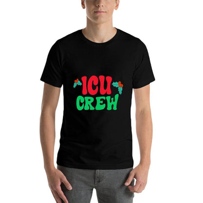 (2 Sided) Nurse Christmas Intensive Care Unit ICU Crew Nurse  Soft T-Shirt