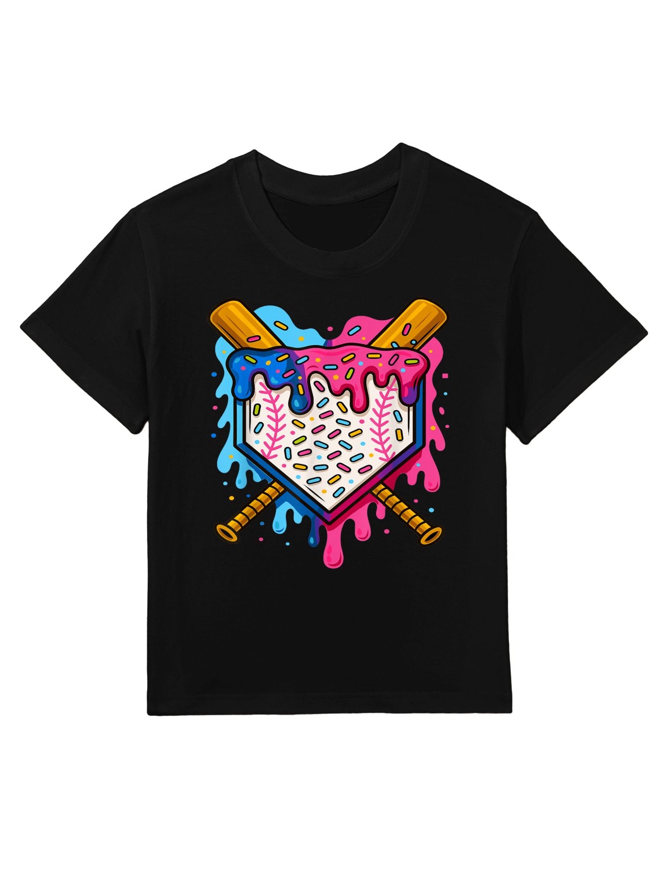 Baseball Boys Ice Cream Drip Baseball Kids T-Shirt