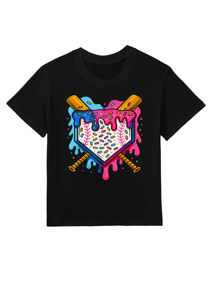 Baseball Boys Ice Cream Drip Baseball Kids T-Shirt