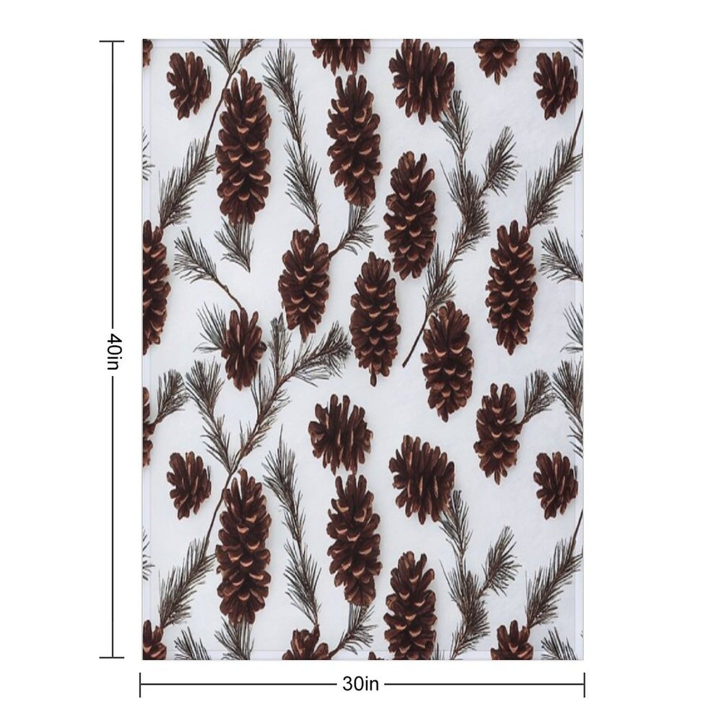 Pine Cones Festive Background with Fir Branch, Seamless Pattern. Throw Blanket