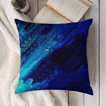 Cobalt Linen Throw Pillow Cover