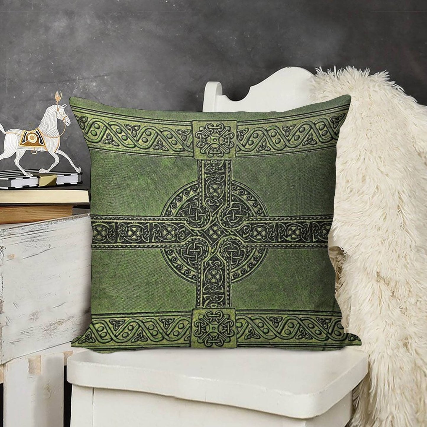 Celtic Knotwork Linen Throw Pillow Cover