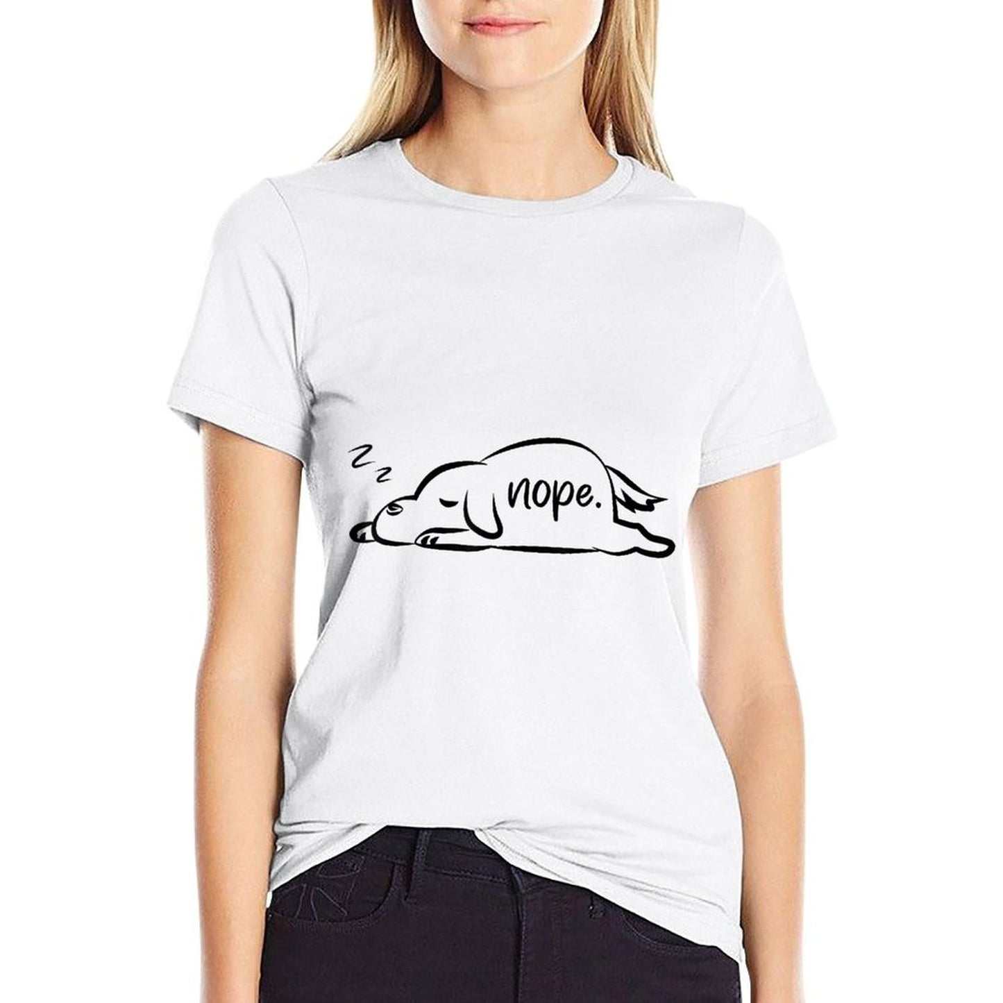 Funny Nope Dog  Lightweight T-Shirt