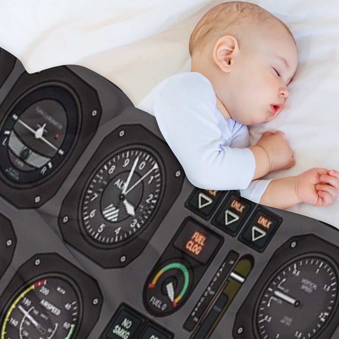 Pilot Flight Instruments Throw Blanket