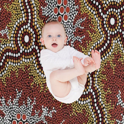 Authentic Aboriginal Art -  Mountains Throw Blanket