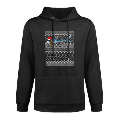 Xmas Fish Santa Hat Catfish Ugly Christmas Machine Washable Hoodie