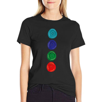 Four Groovy Buttons Blue Cat Funny Halloween Costume Kids  Slim-fit Cut T-Shirt