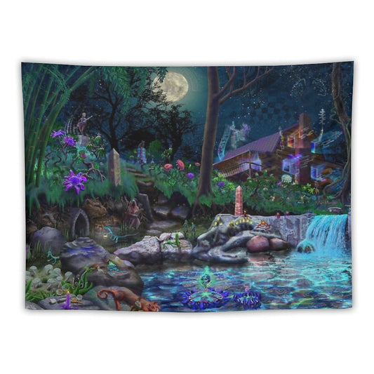 The PsyCabin - Trippy Psychedelic Visionary Garden Tapestry