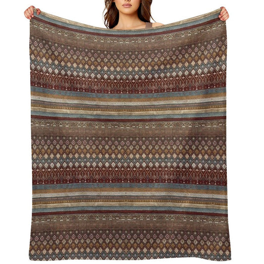Geometrical Carpet Design Patterns Throw Blanket