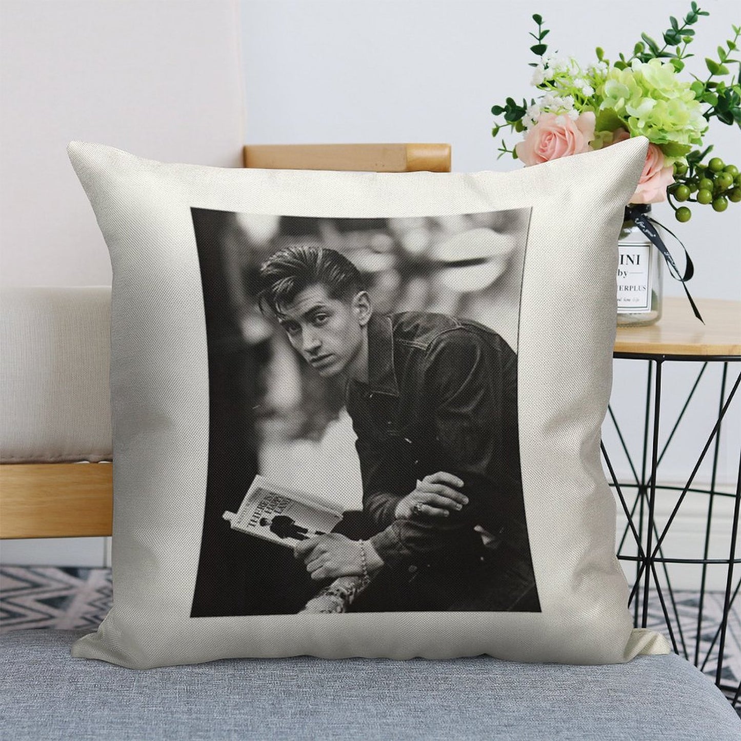 Alex Turner Linen Throw Pillow Cover