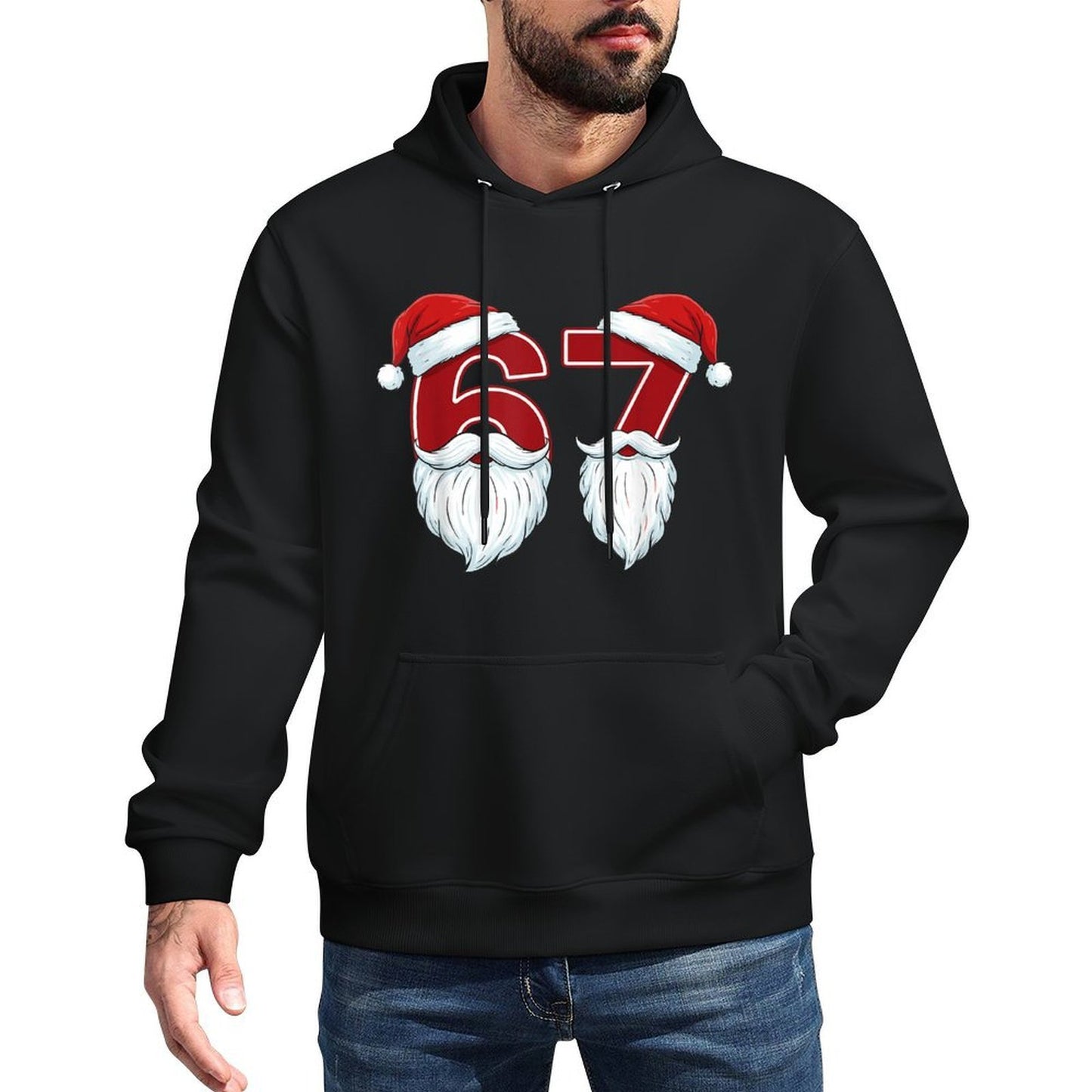 Funny Six Seven 67 Meme Santa Christmas Holiday Party Xmas Unisex Design Hoodie