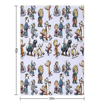 The World of Calvin And His Friendly Tiger Throw Blanket