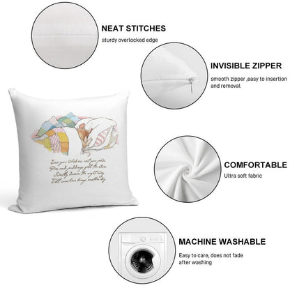 Primrose Goes to Sleep Soft Hidden Zipper Throw Pillow