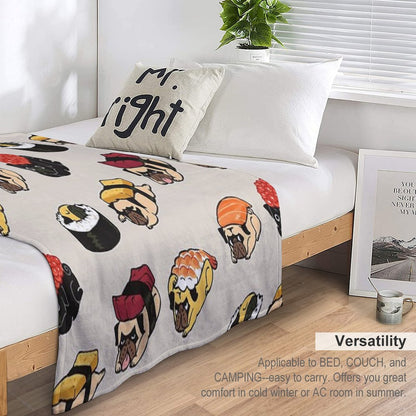 Sushi Pug Throw Blanket
