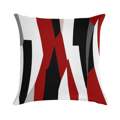 Red Black And White Abstract Soft Skin-Friendly Throw Pillow