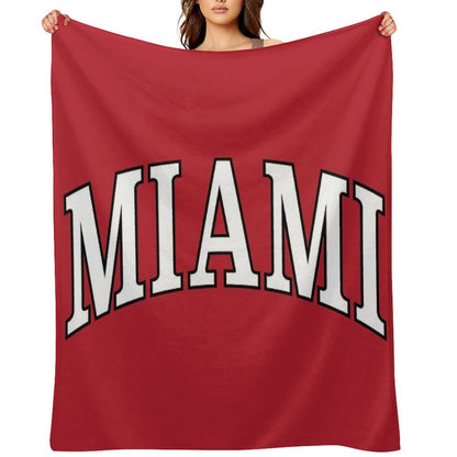 Miami U - Serif Font Curved Throw Blanket