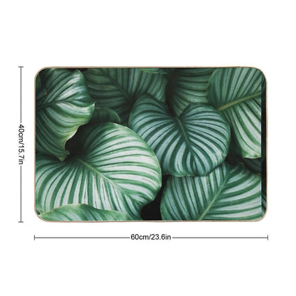 Beautiful Tropical Green Plants Bath Mat