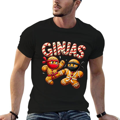 Funny Ginjas Gingerbread Ninjas for Kid Boys Christmas Xmas  Trendy Pattern T-Shirt