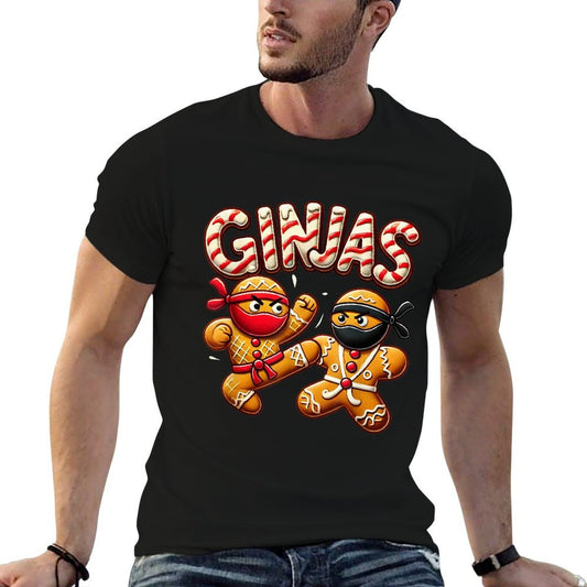 Funny Ginjas Gingerbread Ninjas for Kid Boys Christmas Xmas  Trendy Pattern T-Shirt