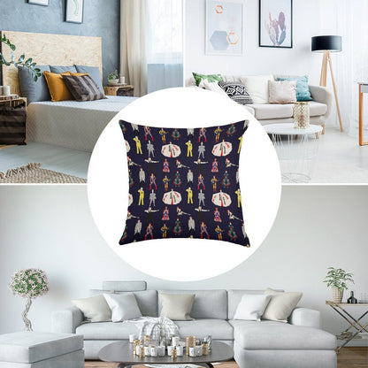 The Bowie Experience Line-up Linen Throw Pillow Cover
