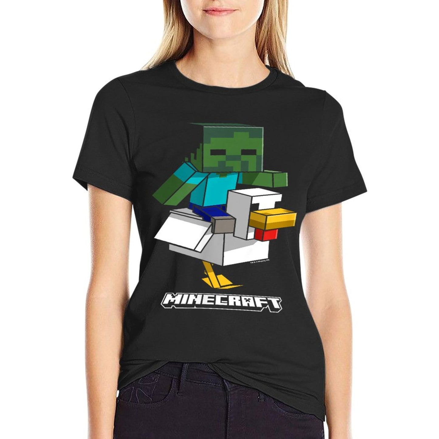 Minecraft Chicken Jockey Aiming To Attack T-Shirt