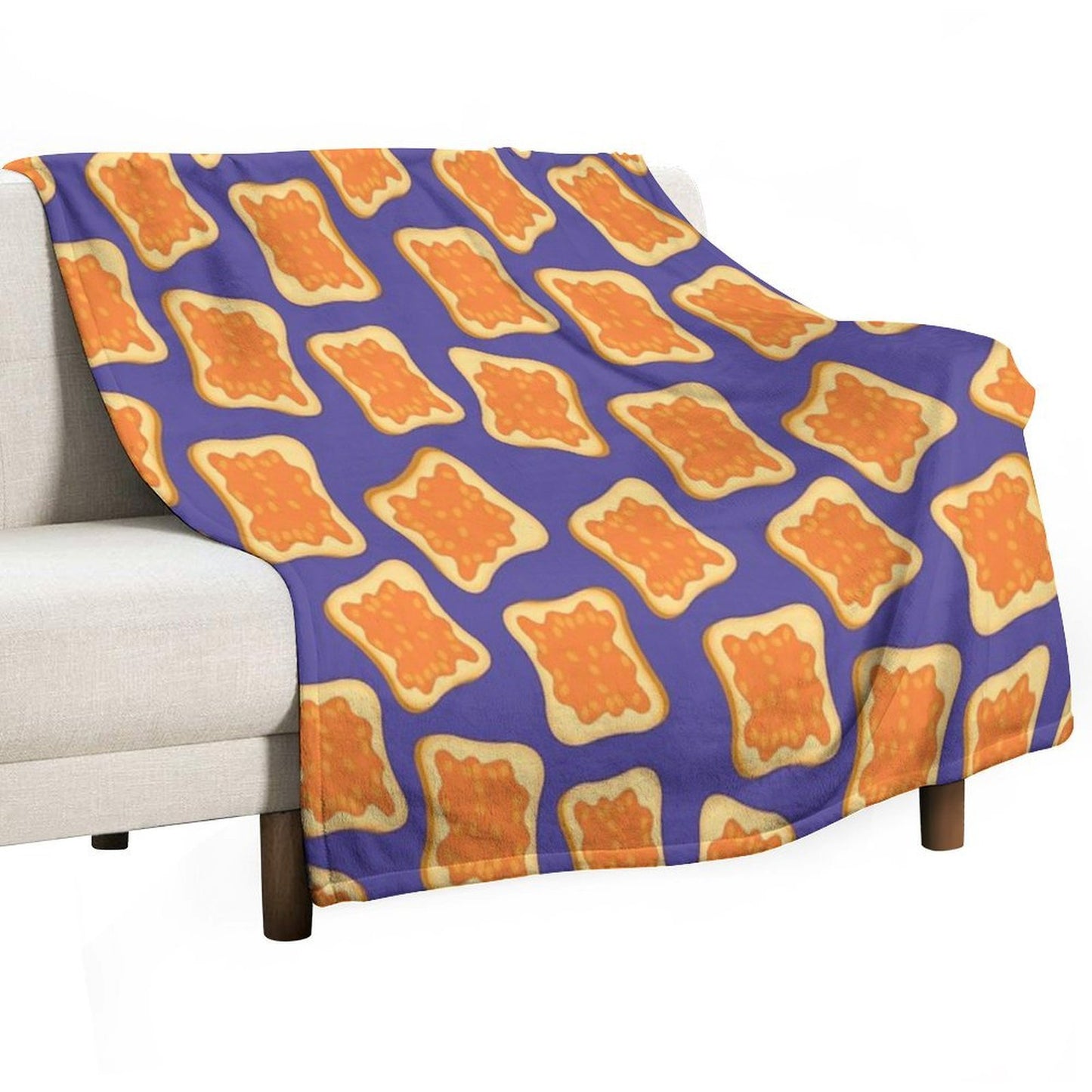 Beans on Toast Food Pattern Throw Blanket