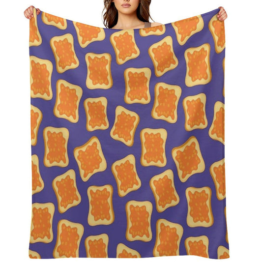 Beans on Toast Food Pattern Throw Blanket