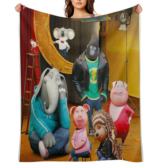 Sing (2016) Movie Poster Throw Blanket
