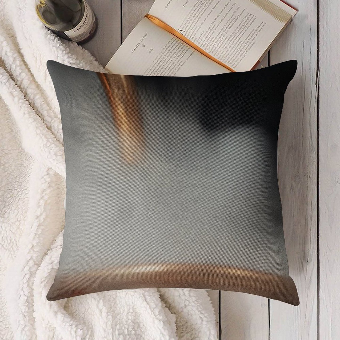 Copper Pipe with Steam Linen Throw Pillow Cover