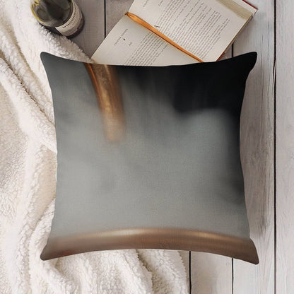 Copper Pipe with Steam Linen Throw Pillow Cover