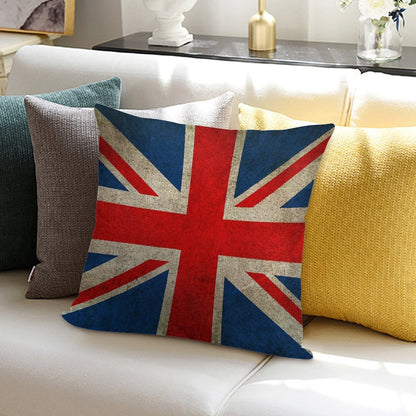 Old And Worn Distressed Vintage Union Jack Flag Soft Skin-Friendly Throw Pillow