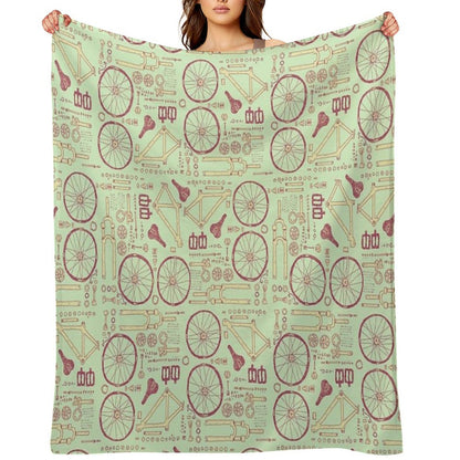 Bicycle Parts Throw Blanket