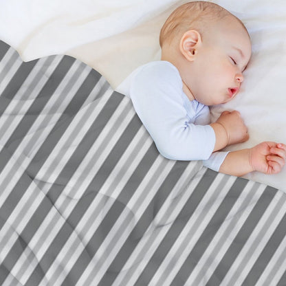 Soft Greys - Asymmetric Stripes Throw Blanket