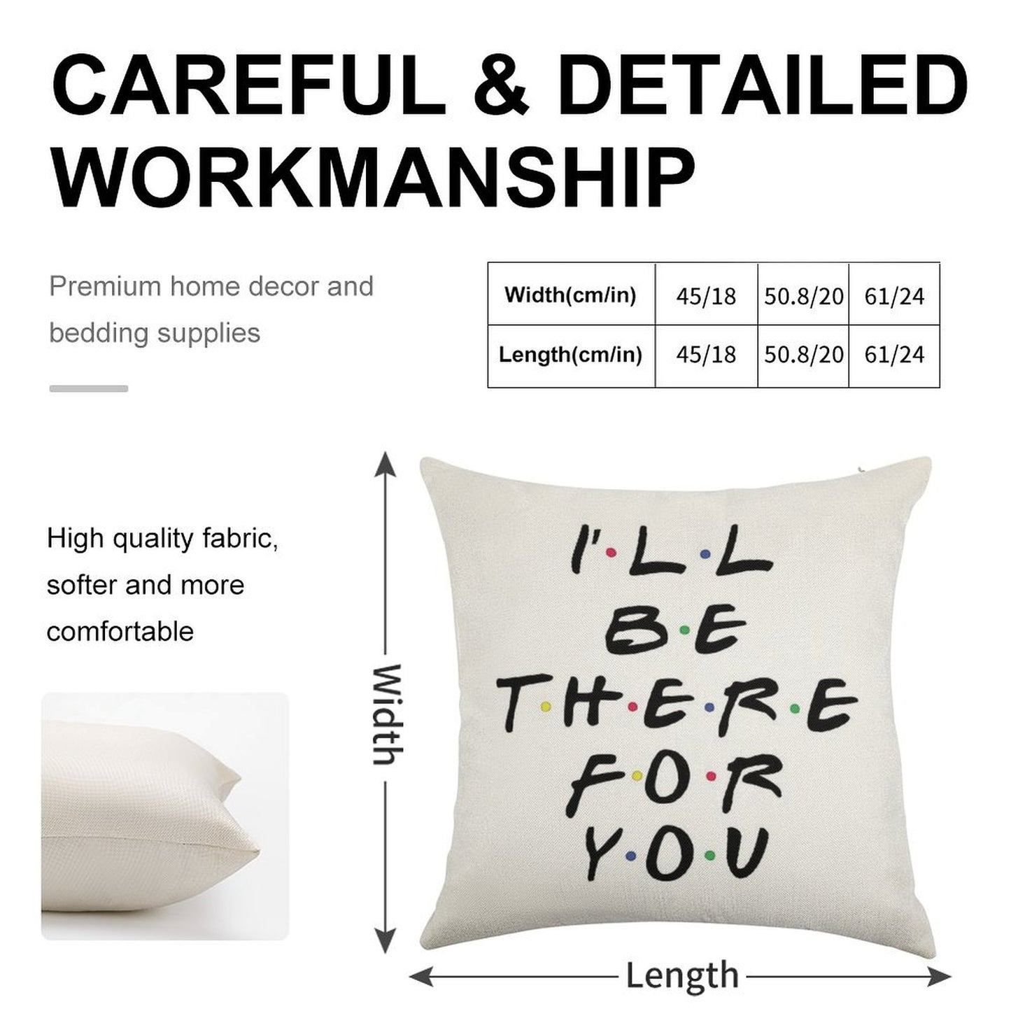 I'll Be There For You Linen Throw Pillow Cover