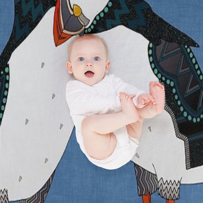 Puffin Pair Blue Throw Blanket