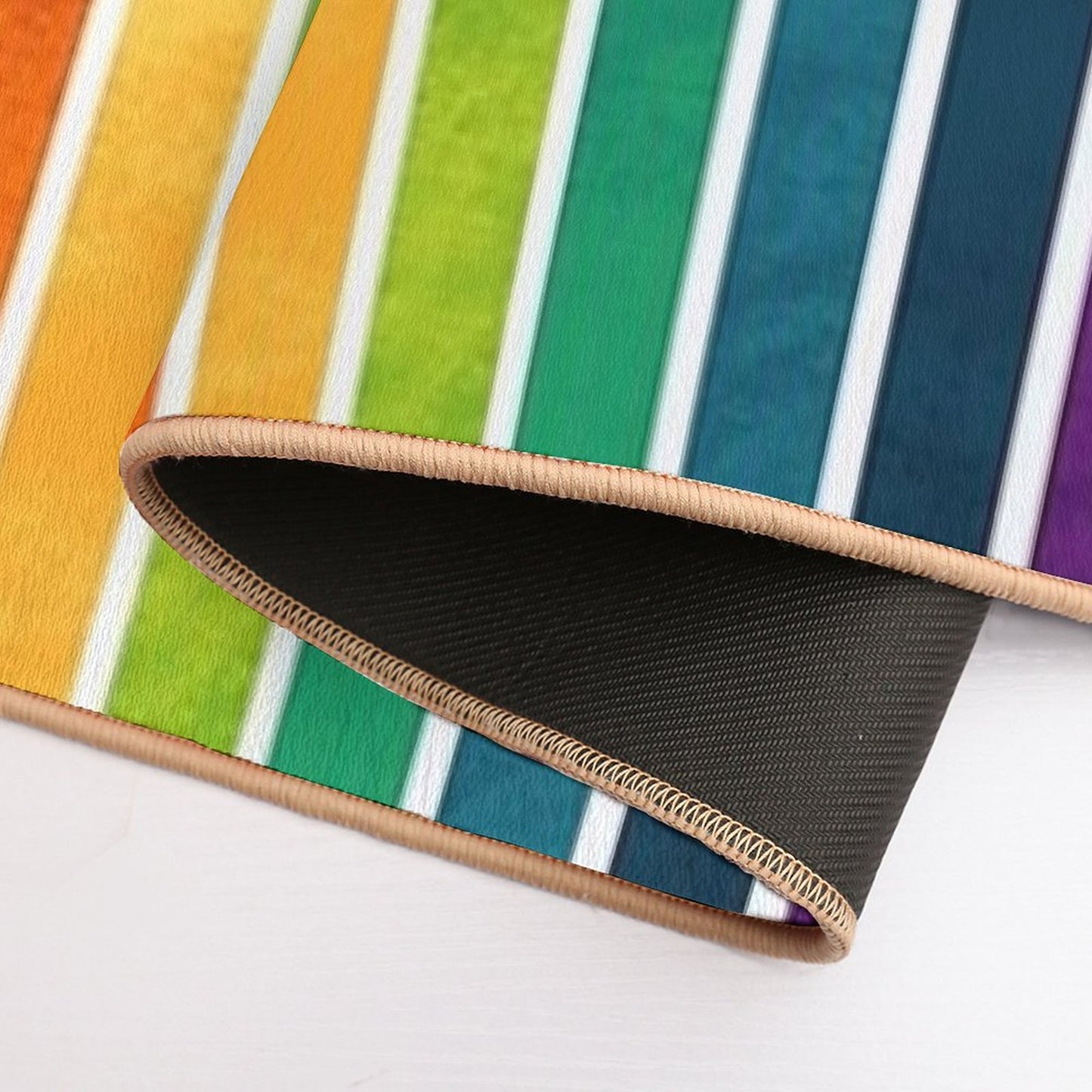Rainbow Stripes Bath Mat