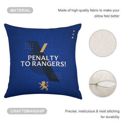 Penalty to Rangers Linen Throw Pillow Cover