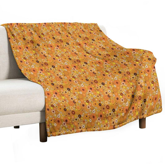 Hippie Flower Stars 60s 70s Throw Blanket