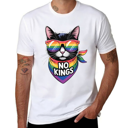 Womens No Kings Pride Cat  Classic T-Shirt
