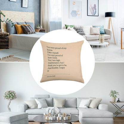 High Maintenance - Kath And Kim Linen Throw Pillow Cover