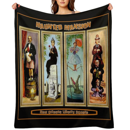 HAUNTED MANSION  Vintage New Orleans Liberty Square Prints. Throw Blanket