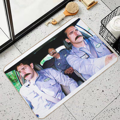 Jim, Dwight And Michael As Warehouse Workers Bath Mat