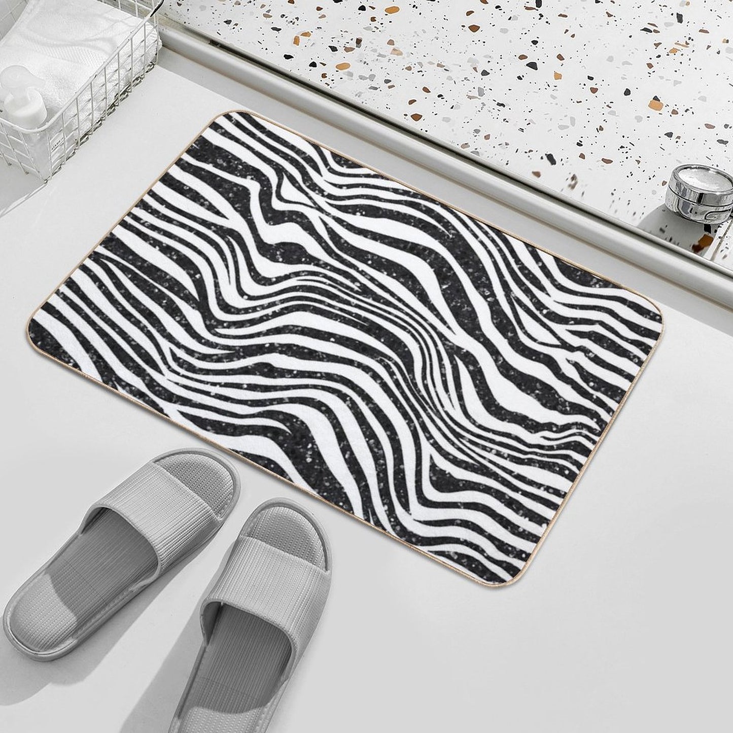 Glitter Zebra Bath Mat