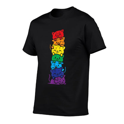 Cat Stack Rainbow Gay Pride Cute LGBT Animal Pet Lover Gift  Classic T-Shirt