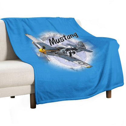 P51 Mustang Throw Blanket