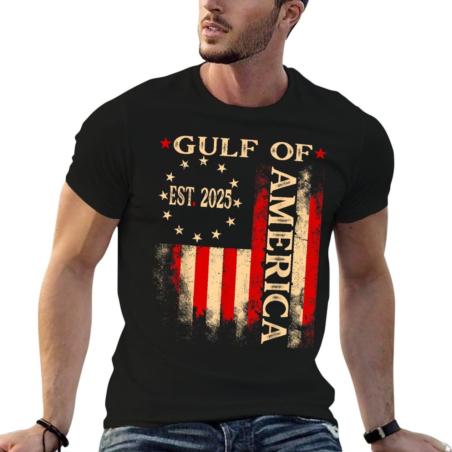 Gulf Of Usa America Est 2025 Us Flag T-Shirt